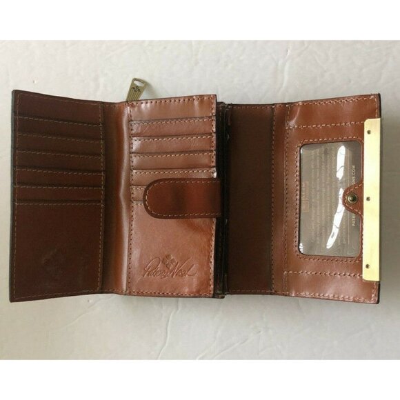 Patricia Nash Wallet Tooled Trifold Cametti Leather Florence Brown New - Picture 5 of 12